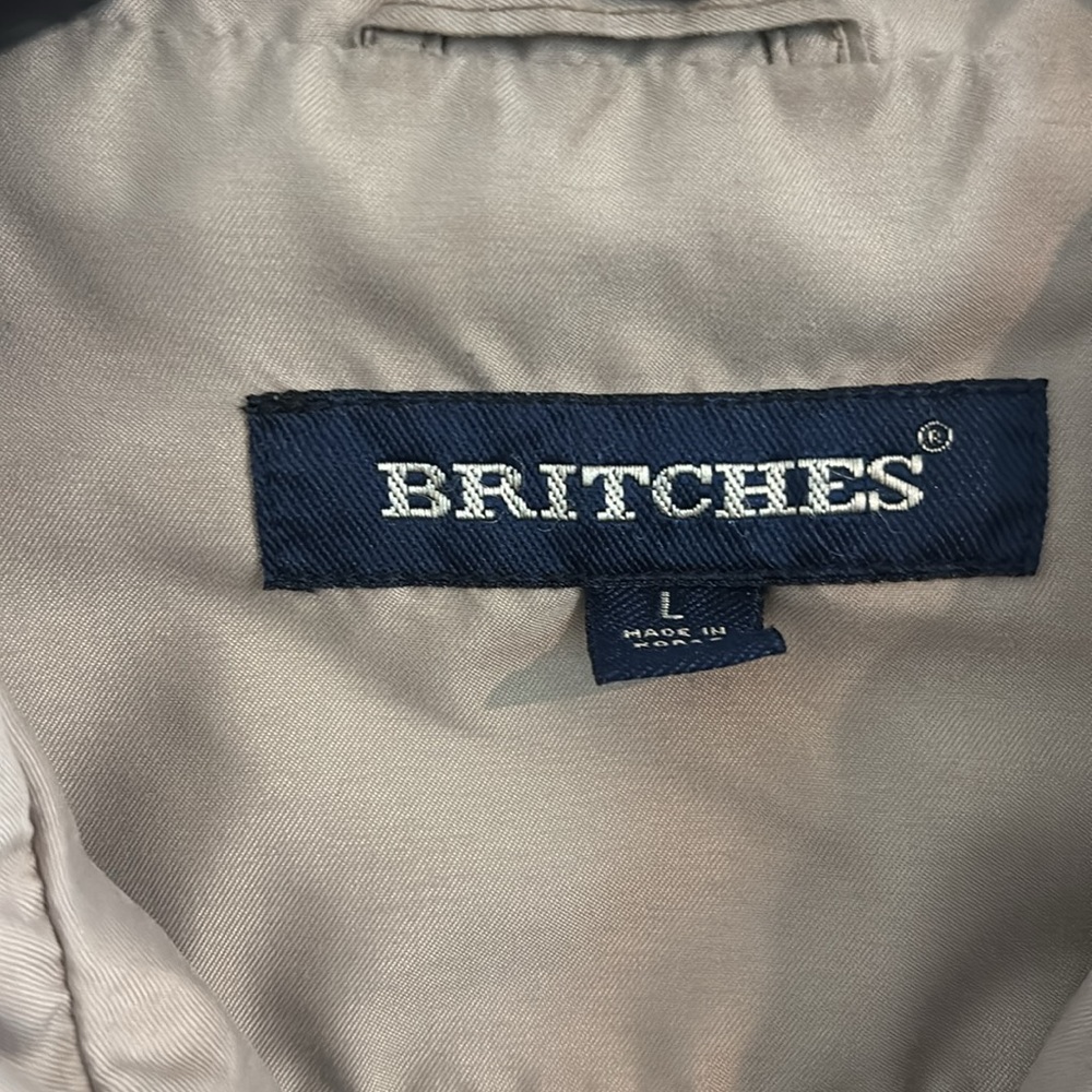 BRITCHES Men's Sz L Light Brown Nylon Jacket Great Condition. - Picture 5 of 8